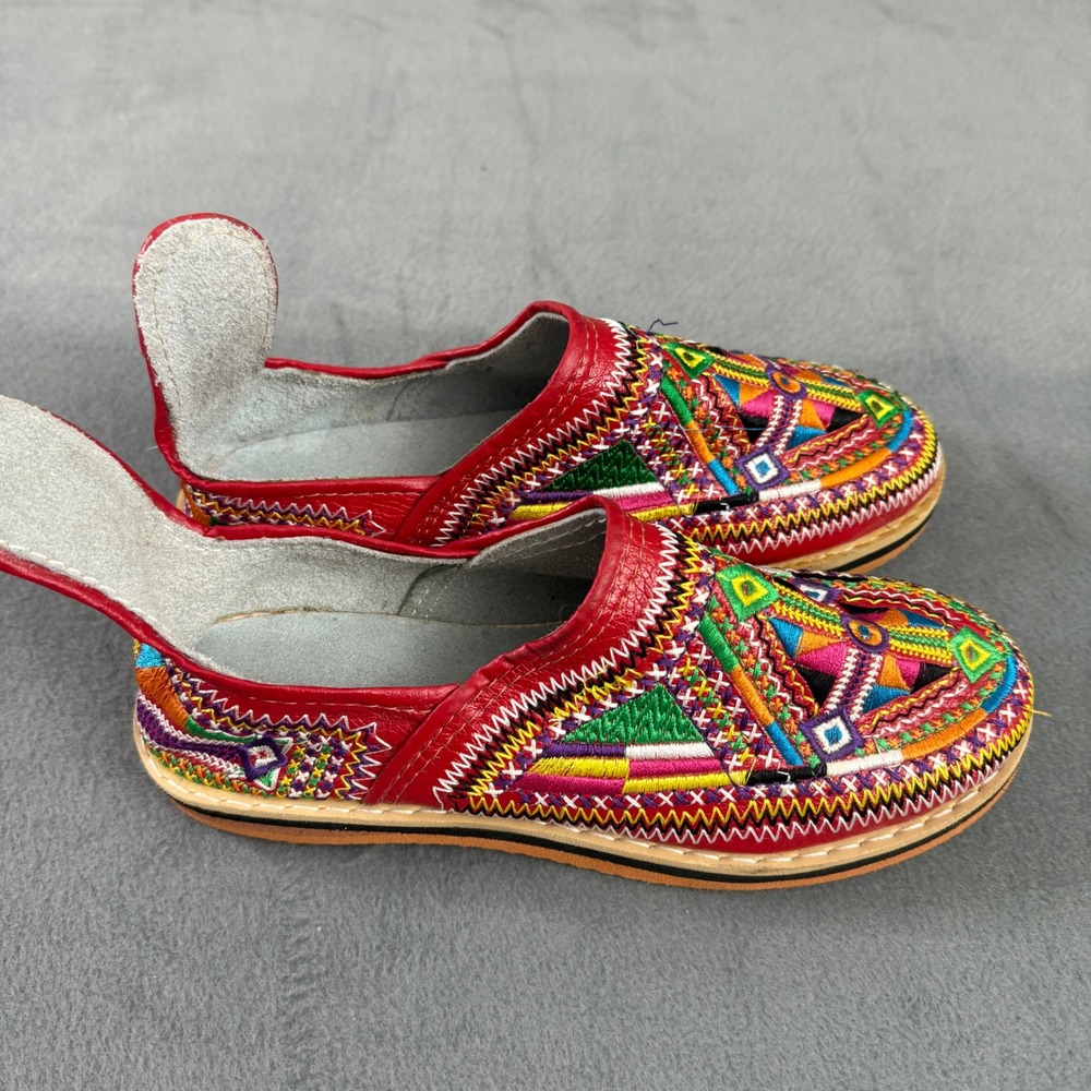 Moroccan Traditional Handmade Stitched‎ Leather Berber Babouches Women's size 9 - Picture 4 of 8